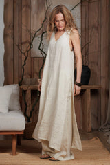 Linen Women's Trousers Biege