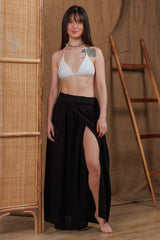 Wrap Muslin Skirt Black