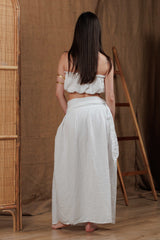 Wrap Muslin Skirt White