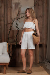 Comfortable and breathable, these high-quality linen shorts are perfect for summer days, offering a relaxed fit and elastic waistband for effortless style and comfort. Ideal for beach outings or casual strolls in the GCC sun.