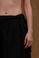 Wrap Muslin Skirt Black